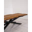 Solid Wood Top Metal Base Dining Table