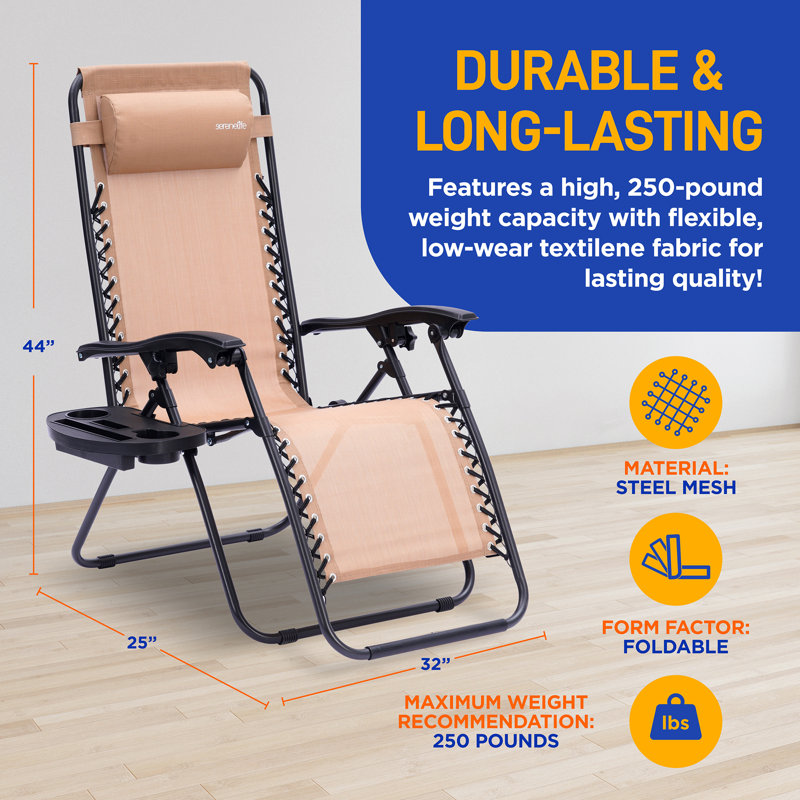 Folding Beach Chair, Cream