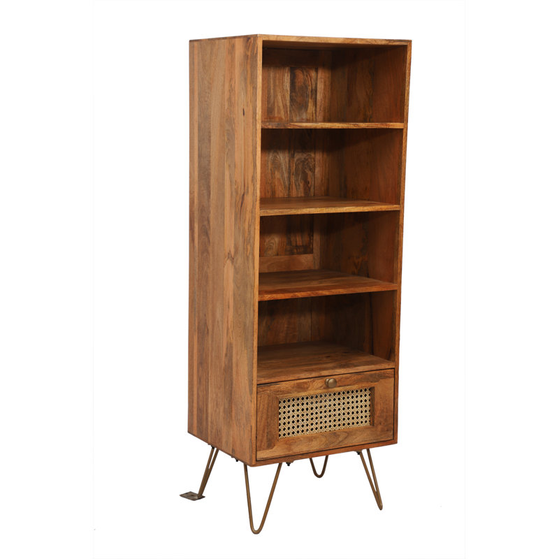 Chetram 1 Drawer Rattan SLim Bookshelf