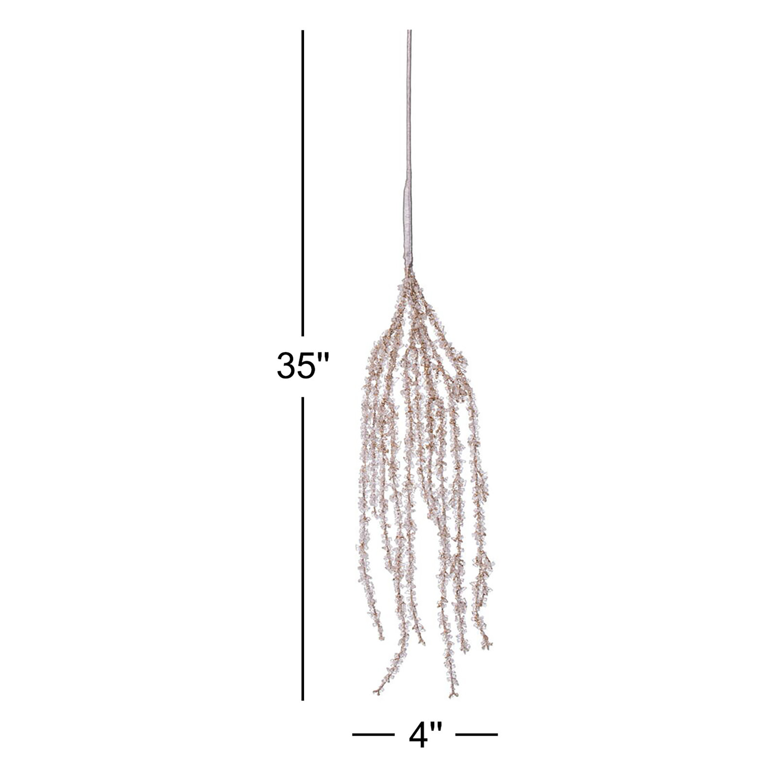 Hanging Ice Floral Stems, Cream