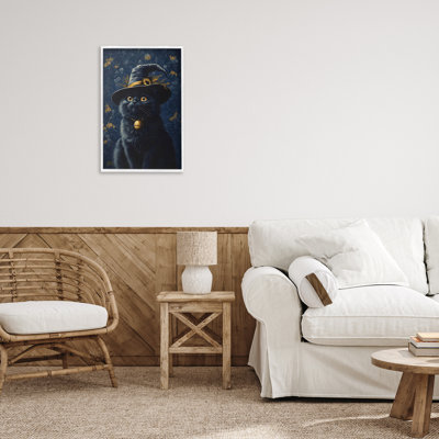Giclée encadrée par Mystic Blue Witch Cat, conception par Arlington Prints