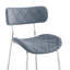 Tabouret de bar 30 po Mina en tissu de velours bleu acier et base en acier inoxydable brossé Mina-412728946-412728947