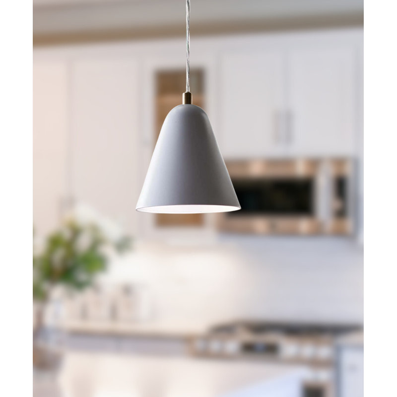 Luminaire suspendu conique à 1 lumière Ervard, Blanc