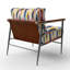 Chaise d'appoint Coastal - Fauteuil noir et rouge Ikat Drift-130575793