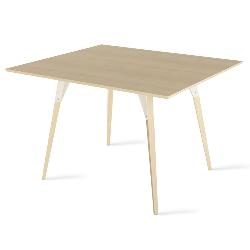 Clarke Metal Base Dining Table, Black/Walnut, Maple, 30" H x 46" L x 40" W