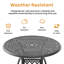 Ensemble de salle à manger d'extérieur rond 4 personnes 48,03 po avec trou pour parasol, 4 fauteuils, coussins beiges-164153785