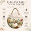Décoration de porte ronde intérieure/extérieure « Bienvenue à l'automne » avec citrouille et hortensias