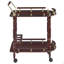 Chariot de service à 2 tablettes Merlot and Brass