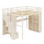 Structure de lit mezzanine avec garde-robe intégrée, bureau d'étude, tablettes de rangement-691665744