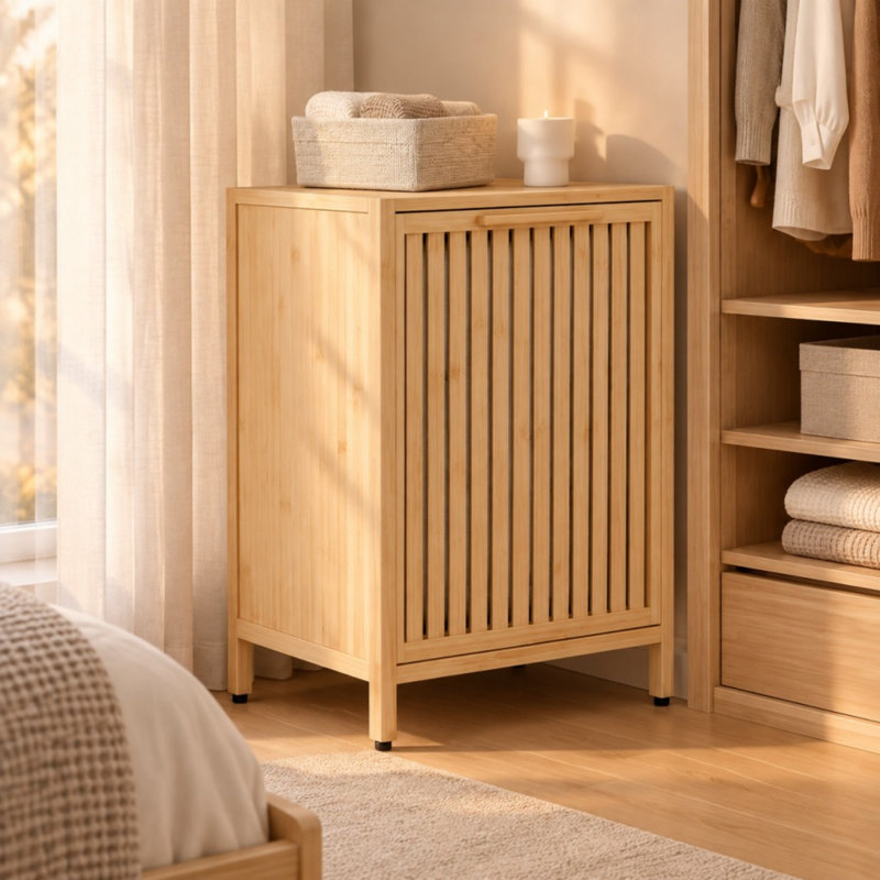 Bamboo Cabinet Laundry Hamper