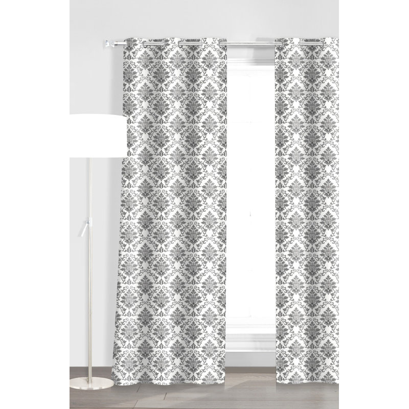 Paire de rideaux semi-transparents avec œillets Castelli, Gray