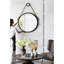 Miroir rond 29,5 po avec cadre en fer noir et corde robuste pour la salle de bain-85441286