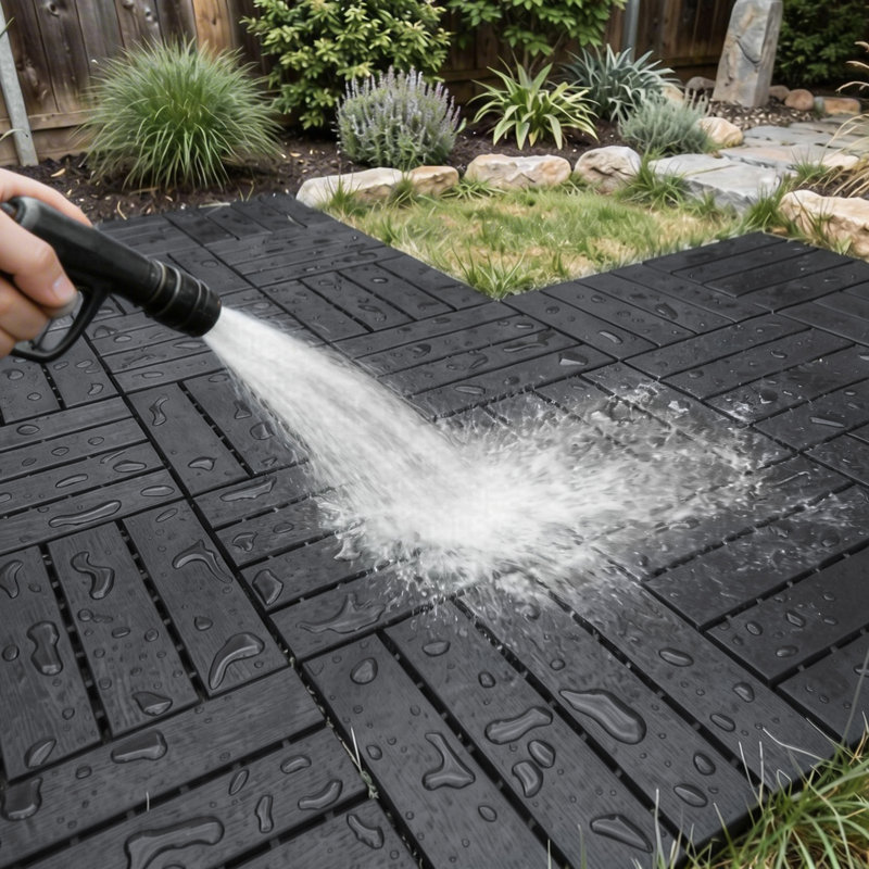 30.5cm L x 30.5cm W Plastic Interlocking Deck Deck Tile Kit