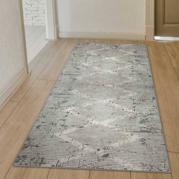 Davide Transitional Geometric Grey Area Rug