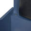 Lit simple bleu en bois en forme de voiture de course avec support à DEL et rembourré - Coussin de dossier confortable-838901314