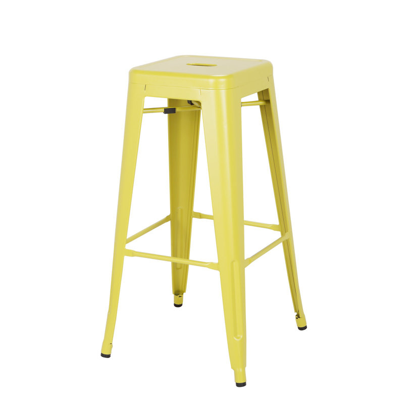 Counter Stool with Metal Frame, Frosted Lemon