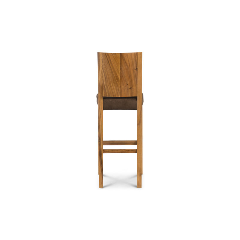 Ophelia Handcrafted Chamcha Wood Bar Stool in Natural Brown