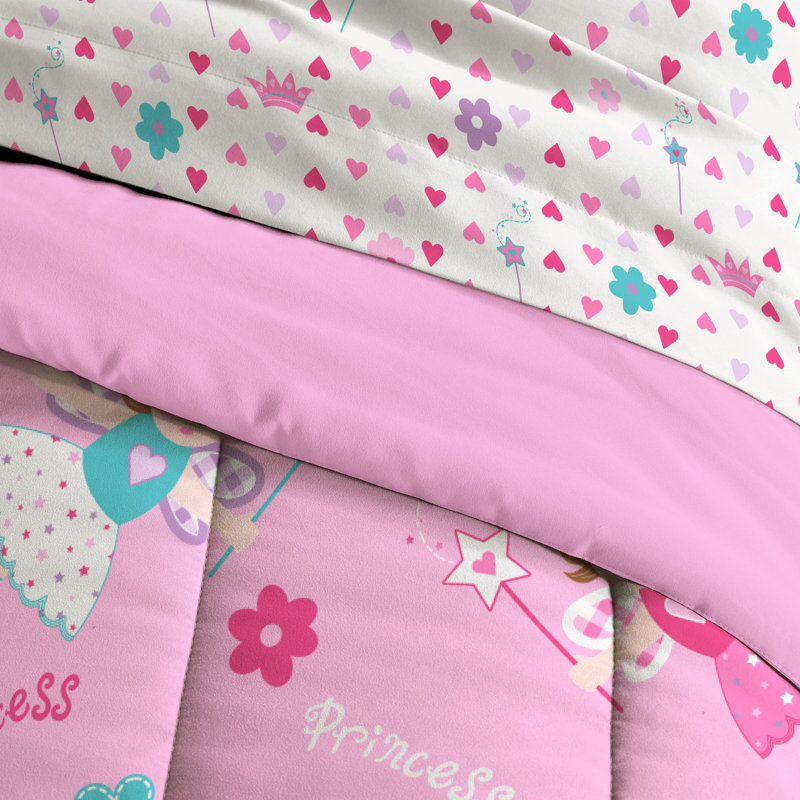 Dream Factory Princess Reversible Comforter Set, Pink