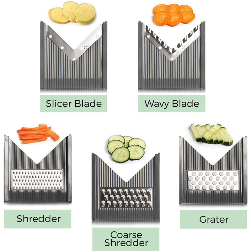 Multi Blade Adjustable Mandoline Cheese/Vegetable Slicer, Cutter, Shredder With Precise Maximum Adjustability