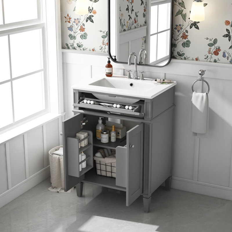 Ensemble de meuble-lavabo simple 33,8 po, Grey, Grey