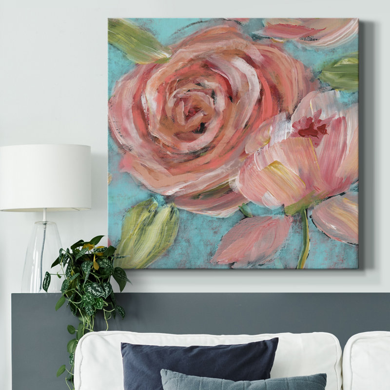 «Blush Coral Beauties», reproduction d'art sur toile tendue, H 40 po x l 40 po x P 1 po