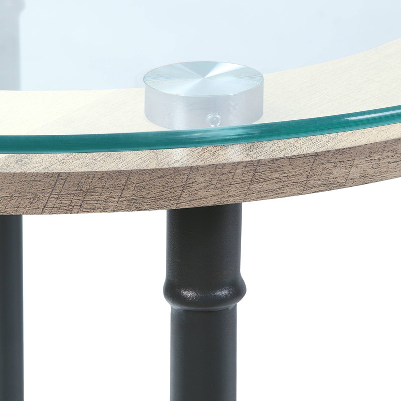 Javiar Oval Coffee Table with Glass Top