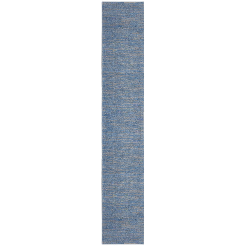 Nourison Essentials Blue/Gray Indoor/Outdoor Area Rug, Runner 2'2" x 16