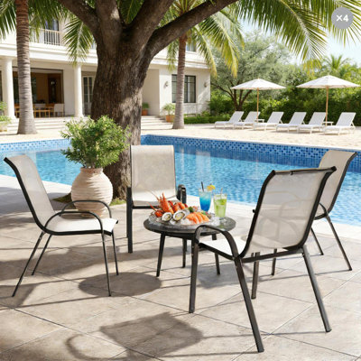 Outdoor Chairs Set Of 4,Stackable Chairs