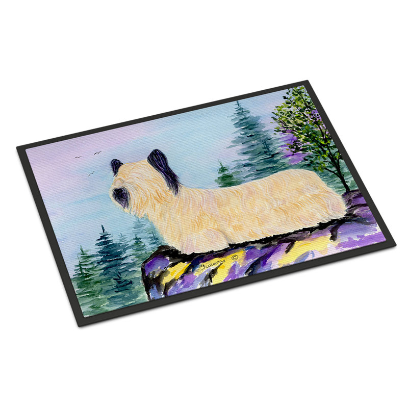Tapis de porte d’intérieur anti-dérapant skye terrier, Rectangle 1 pi 6 po x 2 pi 3 po