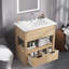 30" Bathroom Vanity With Sink Top,bathroom Cabinet With Open Storage Shelf And Two Drawers