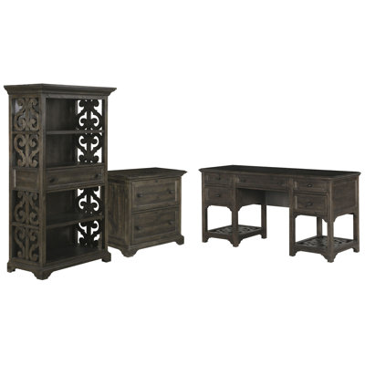 Desk With Lateral File Cabinet And Bookcase