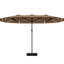 Parasol d'extérieur avec conception à double face, auvent, lumières à DEL solaires, cadre en acier à 12 nervures pour le soutien, système de manivelle pour patio et 36 po de durabilité, fermeture facile-132959364