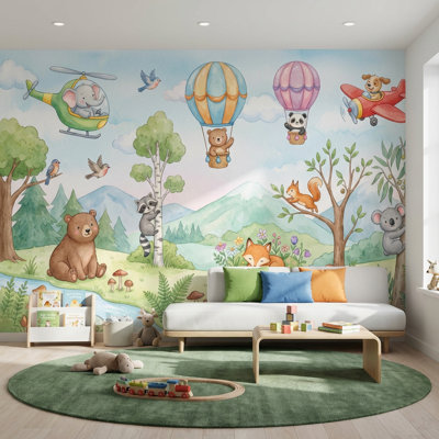 Papier peint fantaisiste animaux nature
