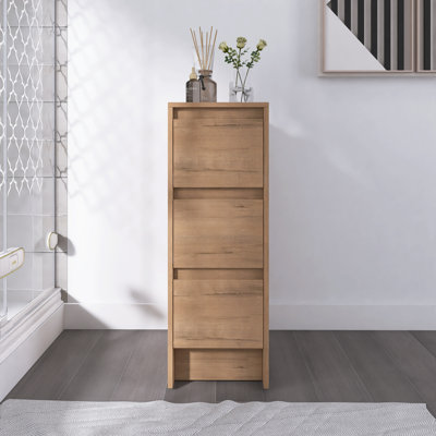 12/24 Inch Freestanding Bathroom Cabinet, 3-Soft Close Drawers, Imitative Oak