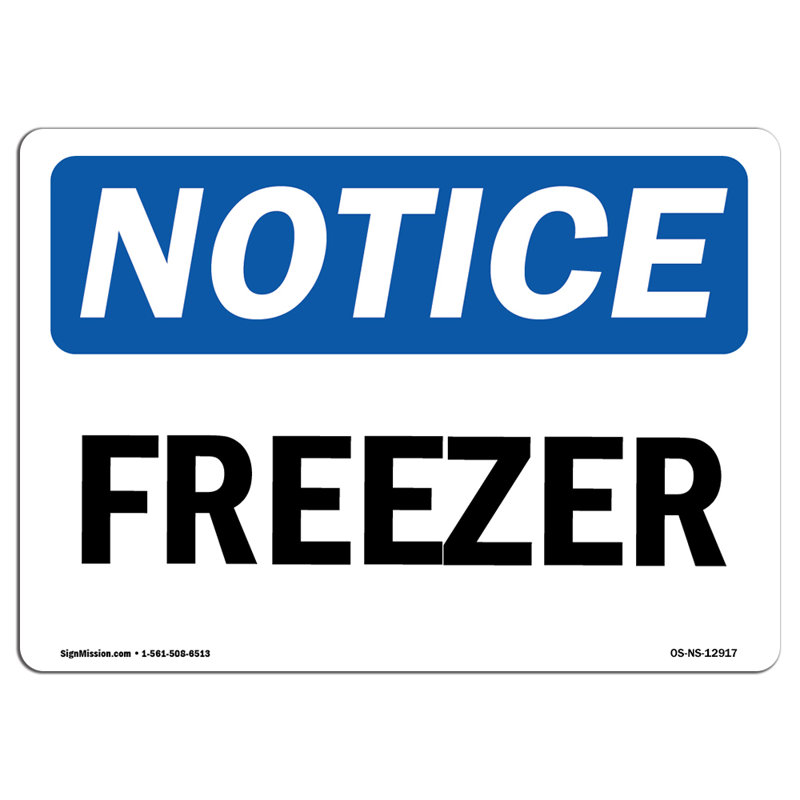 Freezer Decal 14" X 10"