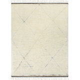Wool Geometric Area Rug in Cream