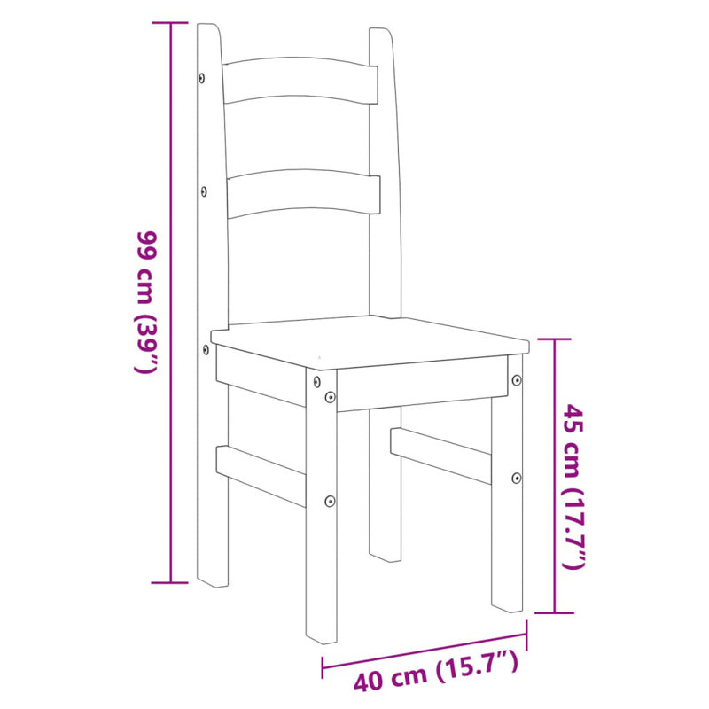 Wogina 45cm H Solid Wood Side Chair, Brown, white and pink