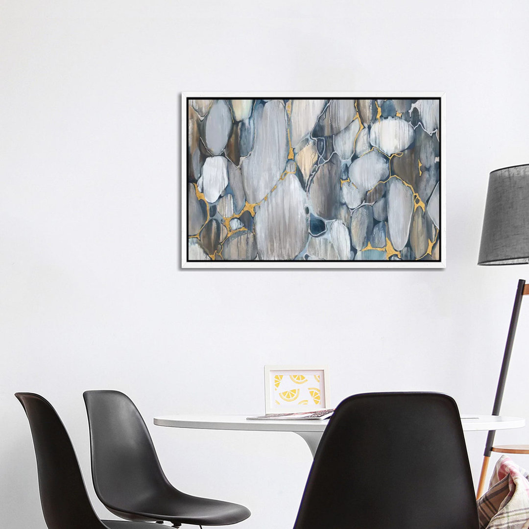 River Rocks von Liz Jardine - Floater Frame Gallery-Wrapped Canvas Giclée auf Leinwand