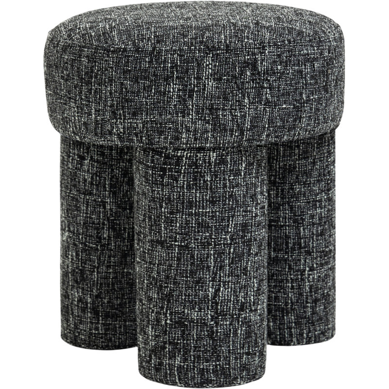 Larson 14.5" Wide Square Standard Ottoman, Black Polyester Fabric