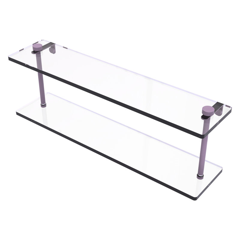 Zabriel 2 Piece Tiered Shelf, 8" H x 22" W x 5" D, Lavender