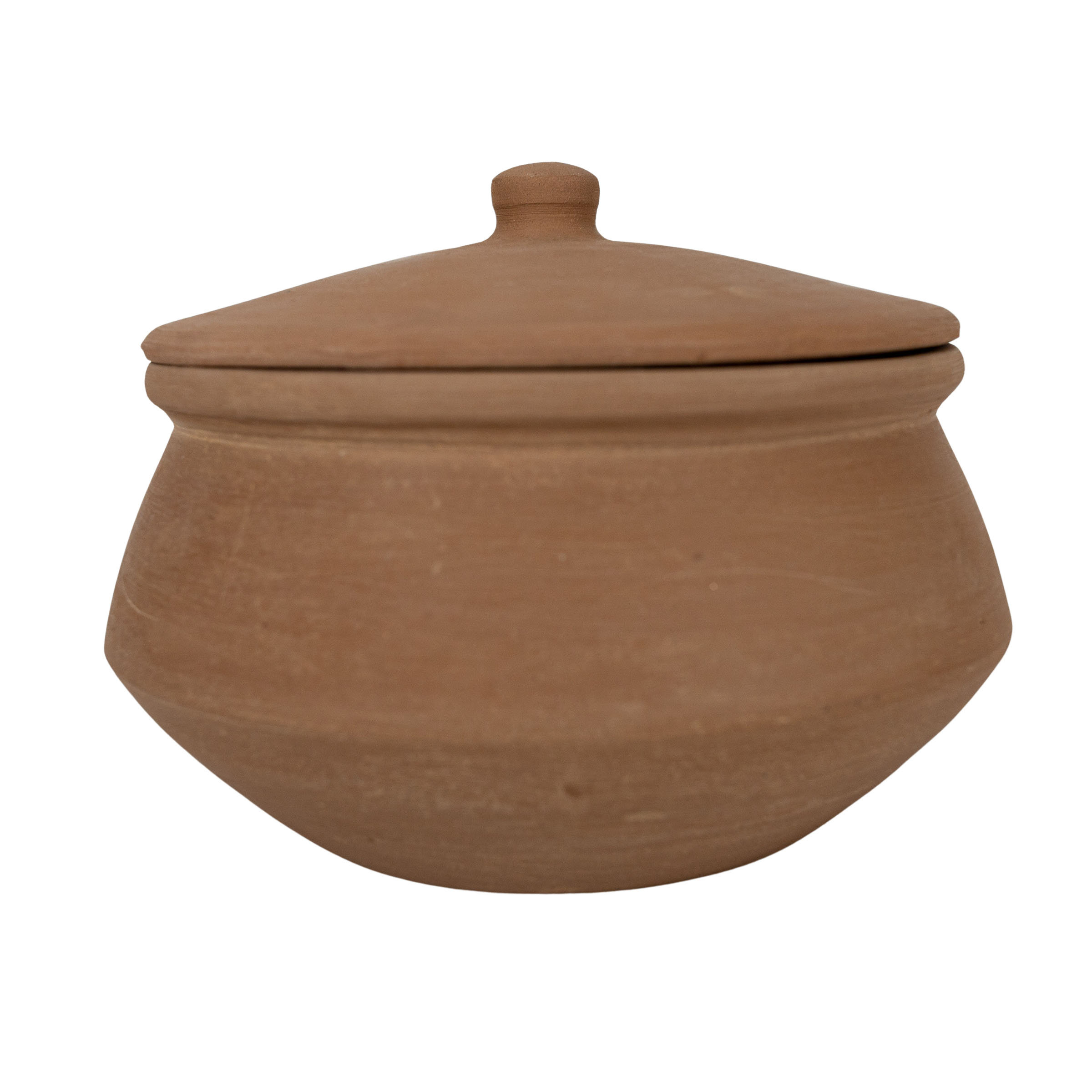 2.6 Quart Pottery Cooking Pot with Lid, Round & Deep Design