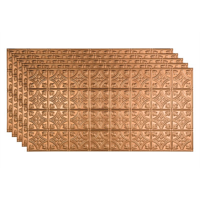 24.38'' L x 48.38'' W Embossed Vinyl Glue Up Ceiling Tile In Bermuda Bronze