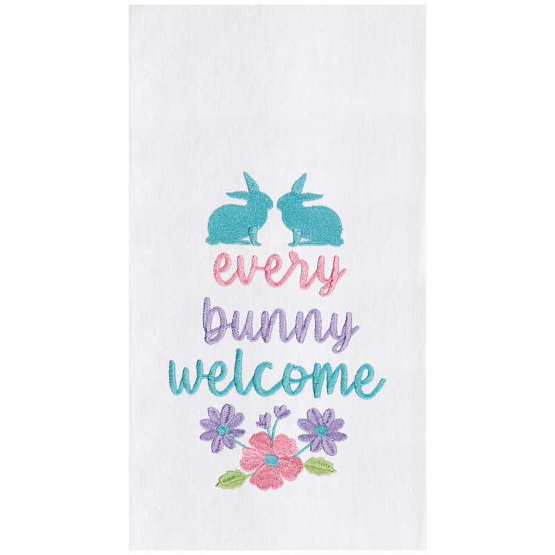 Serviette de bienvenue Every Bunny, Bleu / mauve / blanc Bienvenue à chaque lapin