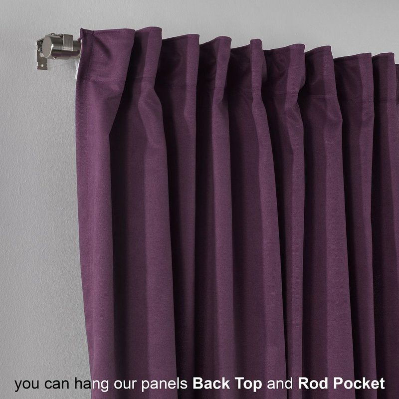 Solid Colour Kitchen Curtain, Purple, 60" W x 60" L
