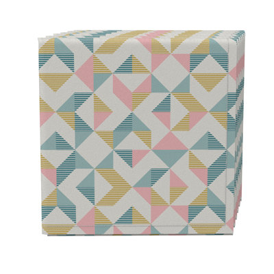 Fabric Textile Products, Inc. Napkin Set Of 4, 100% Cotton, 20X20", Abstract Geo Print