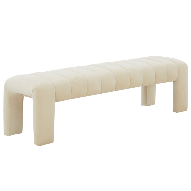Bellisima Upholstered Bench, Cream Velvet