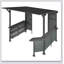 Pavillon de jardin 9 pi x 10 pi à toit rigide avec tablettes de rangement et plateforme d'extension, structure en acier galvanisé durable pour patio et cour arrière