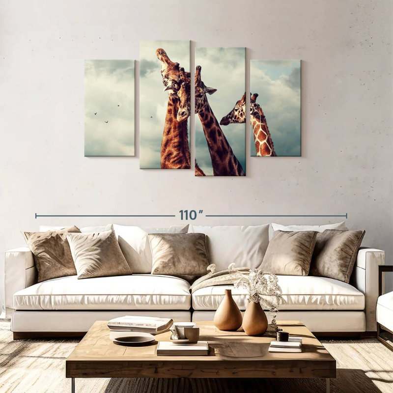 «Brampt Giraffe Family Bonding», H 48 po x l 75 po