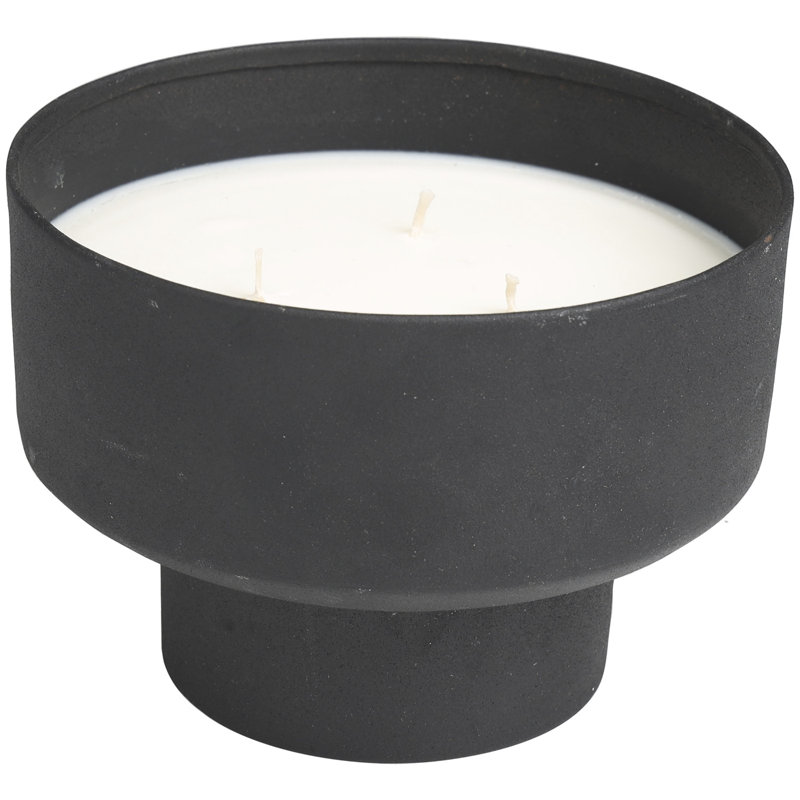 Metal Scented Matte 50 oz 3 Wick Decorative Candle with White Wax, 5.30" H x 7.15" W x 7.20" D