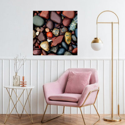 Detail of shoreline rocks Lake Superior Michigan USA. 1 Piece Wrapped Canvas Wall Art